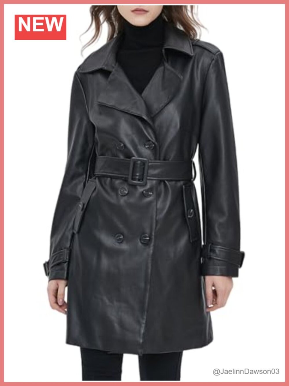 PU Faux Leather Blazer Jacket Waterproof Button Front Women's